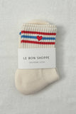 Le Bon Shoppe - Embroidered Girlfriend socks: Rose Pink + Heart