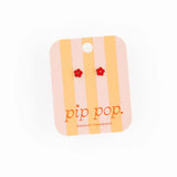 Pip Pop Post - Petite Flower Stud Earring - Hypoallergenic, Flat Back, Girl: Lilac / Pair