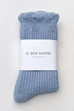 Le Bon Shoppe - Linen Scallop Socks - (wholesale): Pale Blue