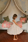 Bonjour Long Dress ~ Flower Garland Print