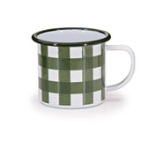 Crow Canyon Home - Max Humphrey x CCH Gingham Enamelware 12 oz Mug: Blue