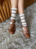 Le Bon Shoppe - Striped Boyfriend Socks: Red Blue Stripe