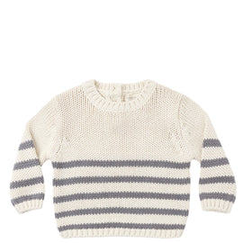 Quincy Mae Rex Sweater ~ Slate Stripe