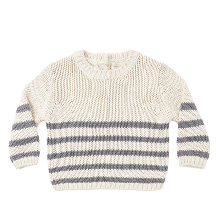 Quincy Mae Rex Sweater ~ Slate Stripe
