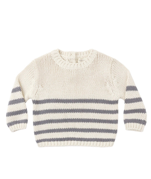 Quincy Mae Rex Sweater ~ Slate Stripe
