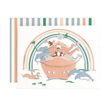 Amy Heitman - Welcome Baby Ark Greeting Card: Single card