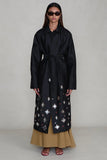 Chan Luu Techno Taffeta Sequin Trench Coat ~ Black