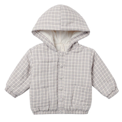 Quincy Mae Hooded Woven Jacket ~ Gingham