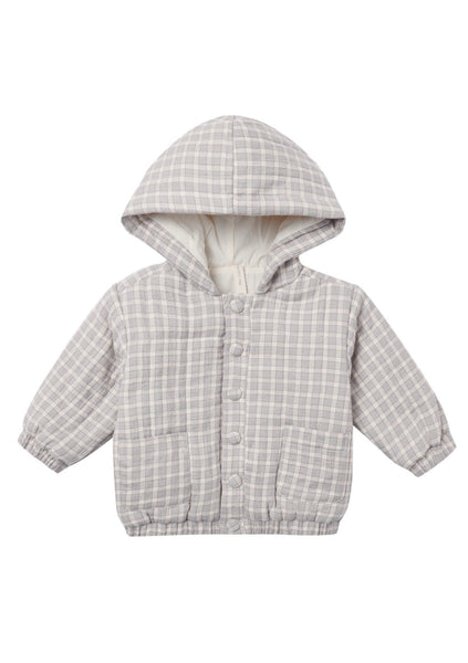 Quincy Mae Hooded Woven Jacket ~ Gingham