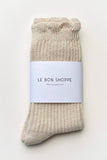 Le Bon Shoppe - Linen Scallop Socks - (wholesale): Pale Blue