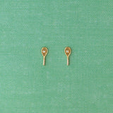Kris Nations - Tennis Racket Crystal and Enamel Stud Earrings: 18K Gold Vermeil
