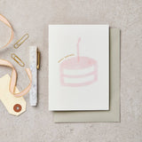 Katie Leamon - Happy Birthday Cake Pink Greeting Card
