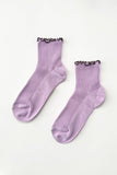 Le Bon Shoppe - The Petite Ruffled Modal Socks ~ SOFT WHITE / NAVY