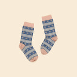 Apolina Alpine Floral Ankle Sock - Dried Rose/Lake