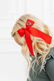 Winn and William - Christmas Wreath Hair Bow: Red