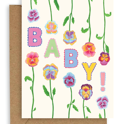 Adelfi - Pansies Baby Card