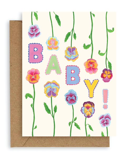 Adelfi - Pansies Baby Card