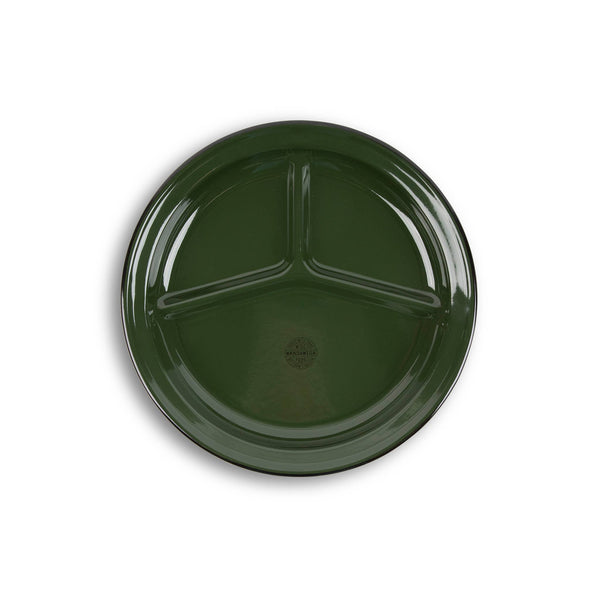 Crow Canyon Home - Camp Plate, Set of 2: Forest Green with Black Rim