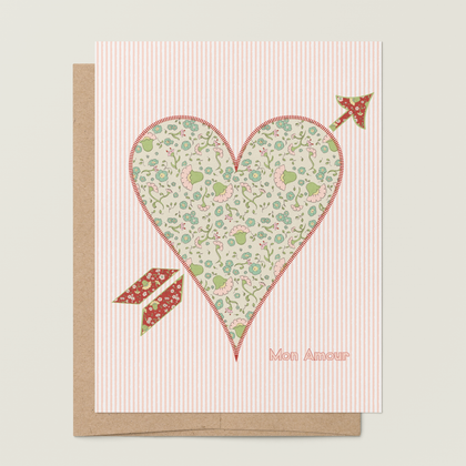 re:mused studio - Floral Flutter Heart A2 Greeting Card