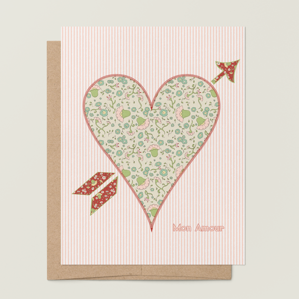 re:mused studio - Floral Flutter Heart A2 Greeting Card