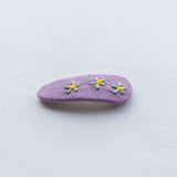 Tangle Shiny Stars - Embroidered non-slip hair clip (violet and flowers)