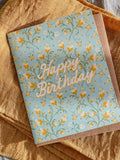 re:mused studio - Twining Floral Birthday A2 Greeting Card