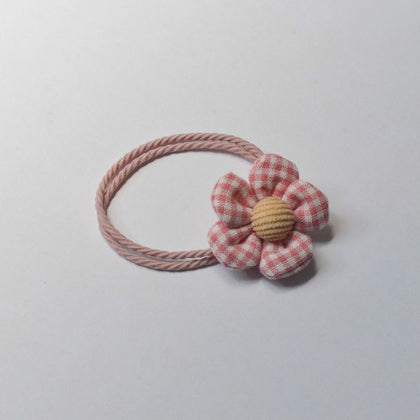 Tangle Shiny Stars - Gingham Flower Hair Tie | Pink