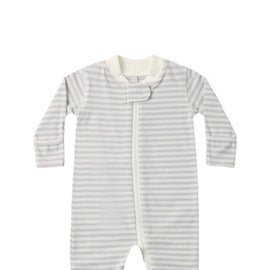 Quincy Mae Zip Long Sleeve Footie Cloud Stripe