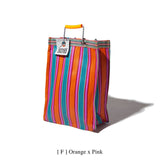 Puebco - RECYCLED PLASTIC STRIPE BAG - Rectangle D15: Red x Blue