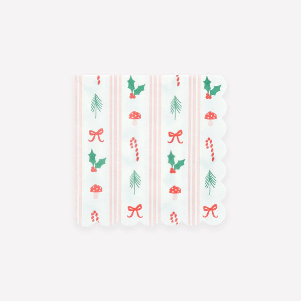 Meri Meri - Festive Icon Stripes Small Napkins