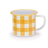 Crow Canyon Home - Max Humphrey x CCH Gingham Enamelware 12 oz Mug: Blue
