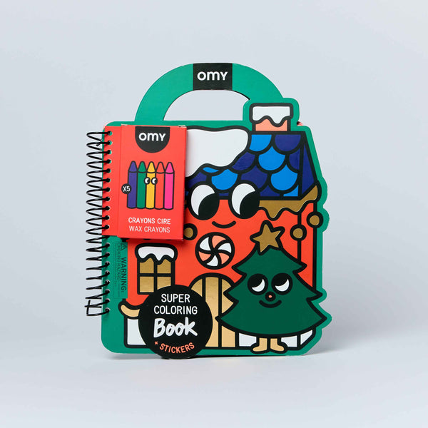 OMY - SUPER COLORING & STICKERS BOOK - CHRISTMAS