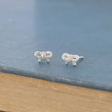 Kris Nations - Bow with Crystals Stud Earrings: 18K Gold Vermeil