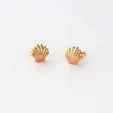 Kris Nations - Seashell Stud Earrings: 18K Gold Vermeil
