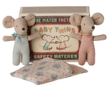 Maileg Twins, Baby Mice in Matchbox ~ Checker
