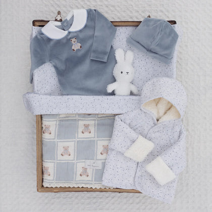 Bebe Organic Eden Collar Set ~ Velour Blue