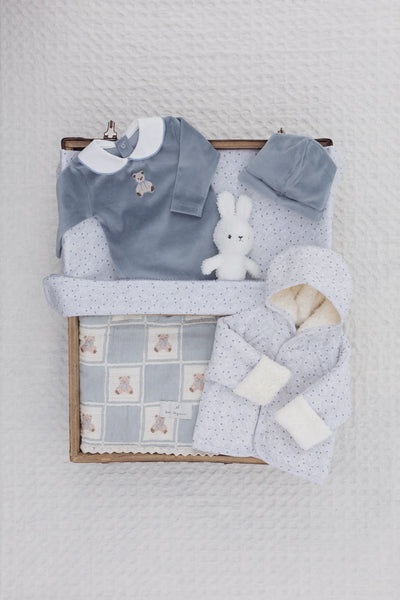 Bebe Organic Eden Collar Set ~ Velour Blue
