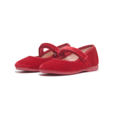 Childrenchic Classic Velvet Mary Janes ~ Red