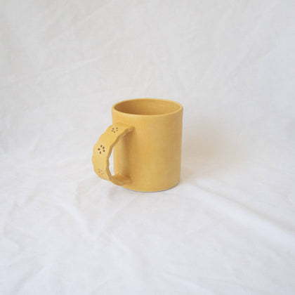 Erika Christine Ceramics - Daisy Eyelet Lace Mug: Matte Sunset Yellow