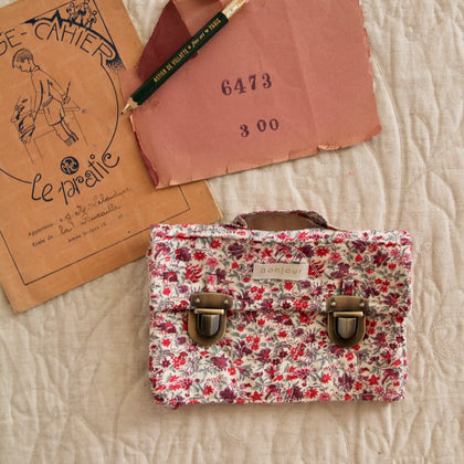 Bonjour Diary Quilted Pencil Case ~ Flowers Field