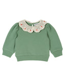 Emile at Ida Sweatshirt Collar Crochet ~ Olive