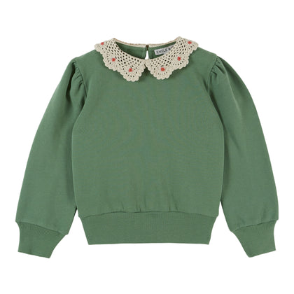Emile at Ida Sweatshirt Collar Crochet ~ Olive