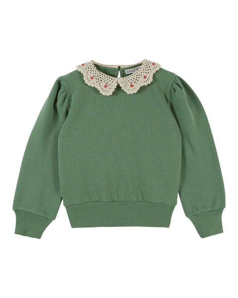 Emile at Ida Sweatshirt Collar Crochet ~ Olive
