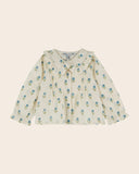 Emile at Ida Block Print Blouse ~ Scarlet