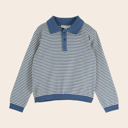 Emile at Ida Polo Sweatshirt ~ Rayure Ocean