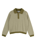 Emile at Ida Polo Sweatshirt ~ Rayure Pistache