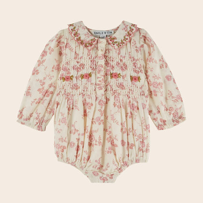 Emile at Ida Smocked Baby Romper ~ Rosalie