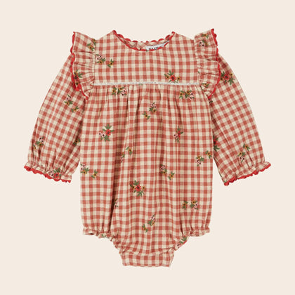 Emile at Ida Baby Romper ~ Vichy Broderie