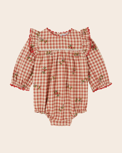 Emile at Ida Baby Romper ~ Vichy Broderie