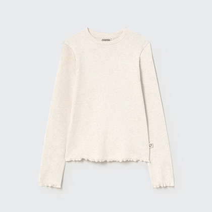 Cozmo Soft Cotton Rib Sweater ~ White